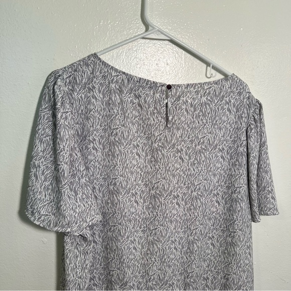 Apt. 9 Ruffle Peplum Top Vintage Waves White Black XL - Picture 8 of 12